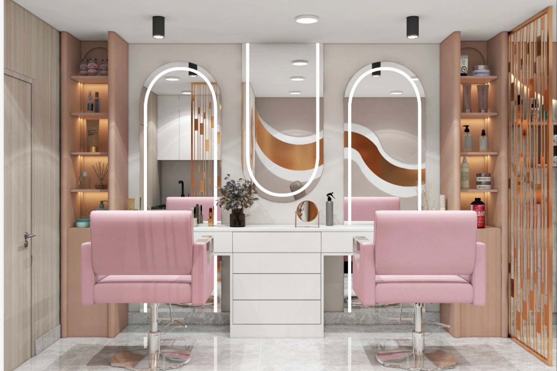 Commercial salon interior design Noida