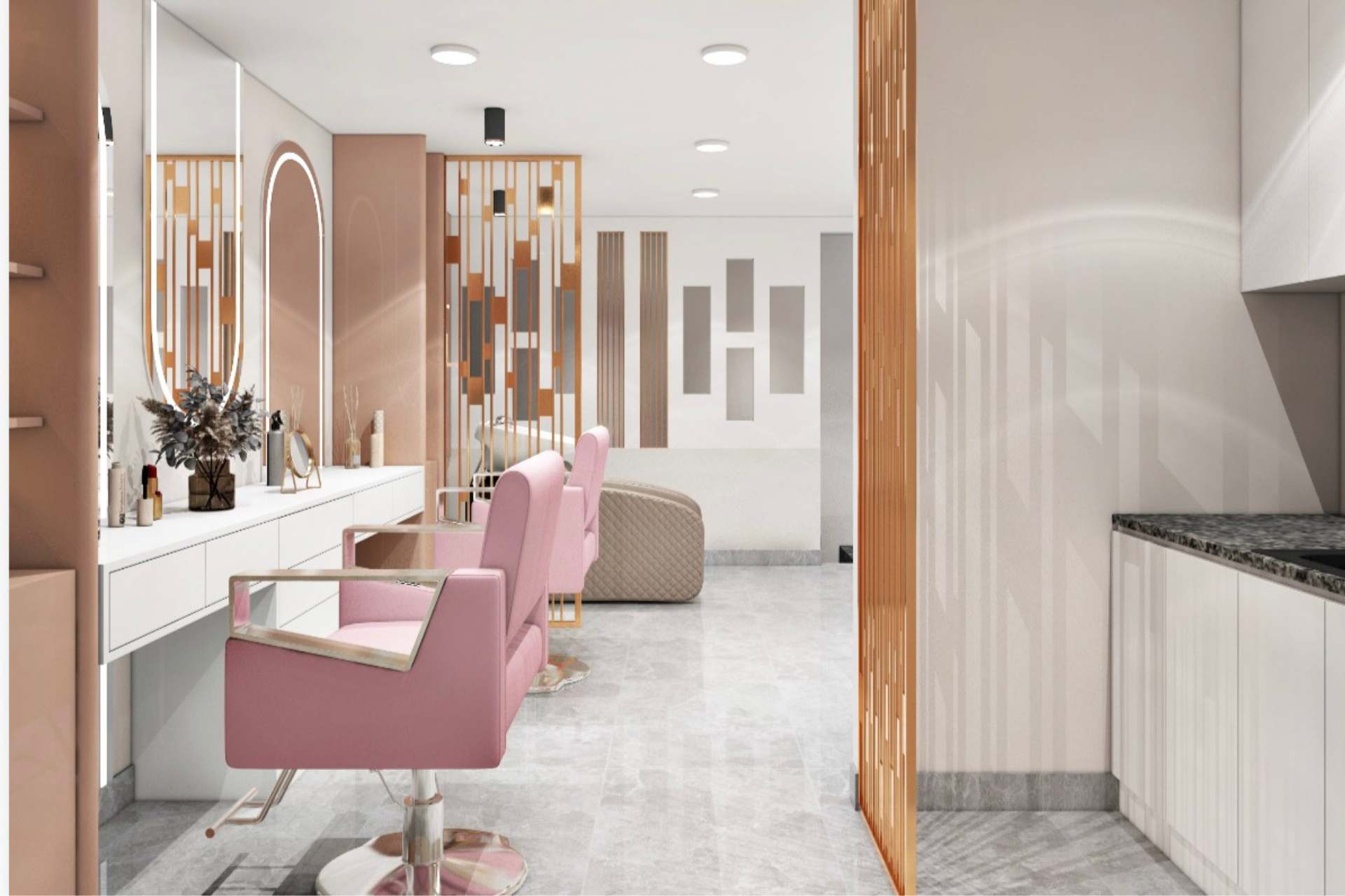 Salon interior layout planning Noida