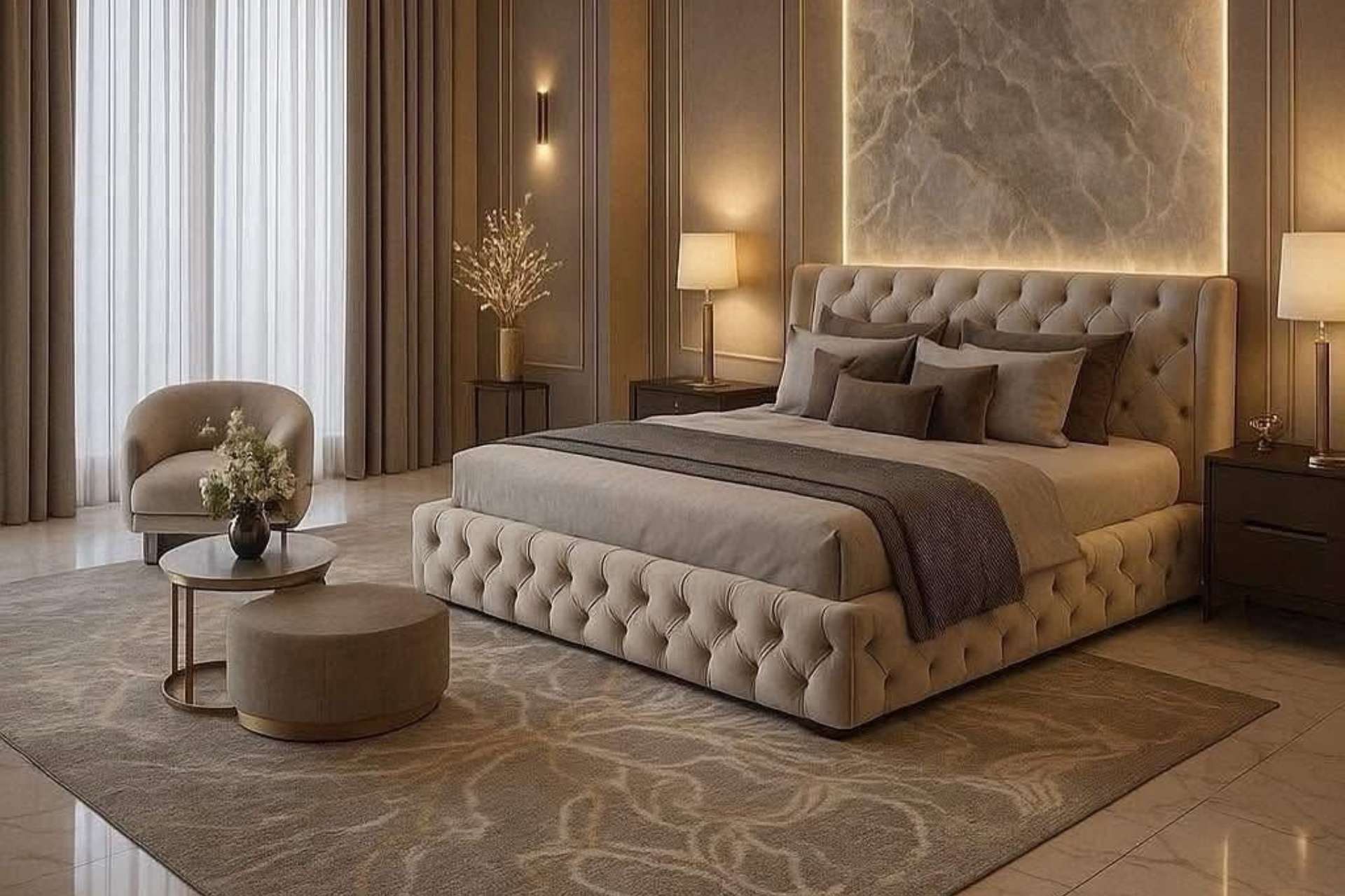 modern bedroom interior design Noida